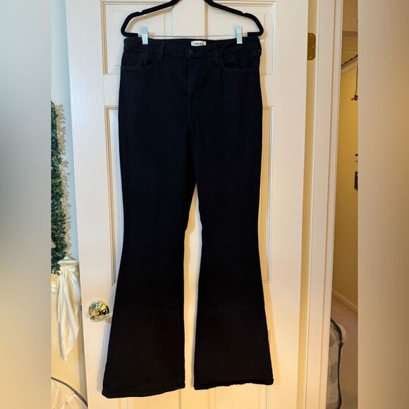 L'AGENCE Denim - Women’s L’agence High Rise Bell Flare Noir Black Jeans Sz 32